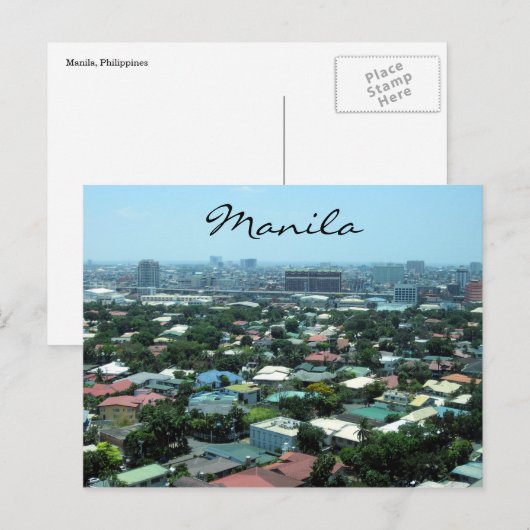 Stadt Manila Postkarte (Vorne/Hinten)