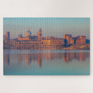 Stadt Mantua spiegelte die Skyline wider, Italien Puzzle