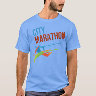 Stadt-Marathon laufendes Mädchen T-Shirt