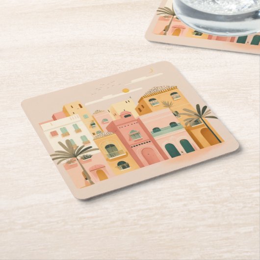 Stadt Marokko Rechteckiger Pappuntersetzer (angewinkelt)