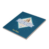 Stadt Marseille Frankreich Retroschiff Vintag Fliese (Seite)