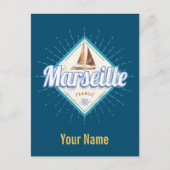 Stadt Marseille Frankreich Retroschiff Vintag Postkarte (Vorderseite)