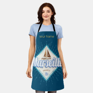 Stadt Marseille Frankreich Retroschiff Vintag Schürze