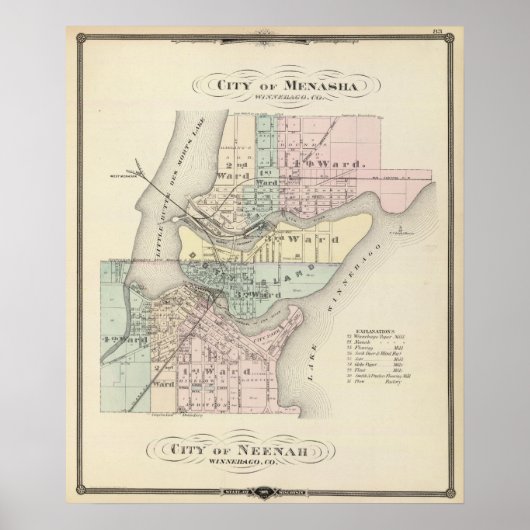 Stadt Menasha, Stadt Neenah Poster (Vorne)