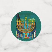 Stadt Menorah Konfetti (Klein Vorderseite)