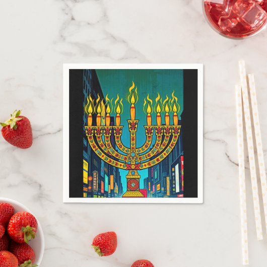 Stadt Menorah Serviette (Beispiel)