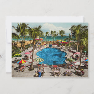 Stadt - Miami FL - Am Pool sitzend 1941 Einladung