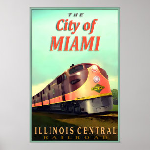 Stadt Miami Illinois Central Railroad Neues Poster