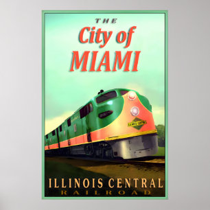 Stadt Miami Illinois Central Railroad Neues Poster