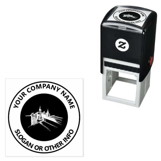 Stadt mit benutzerdefiniertem Firmenlogo Permastempel (Beispiel)