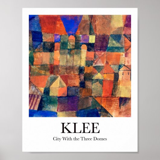 Stadt mit den drei Domains von Paul Klee Poster (Vorne)