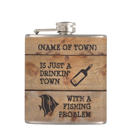 Stadt mit einem Fischereiproblem zu trinken 😉 Flachmann (Vorderseite)