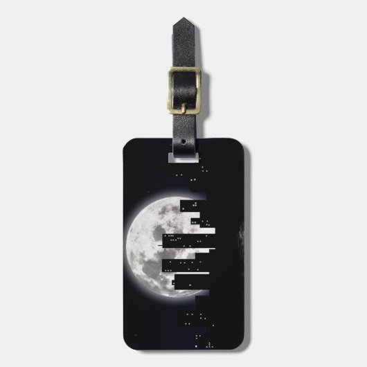 Stadt-Mond Gepäckanhänger (Vorderseite vertikal)