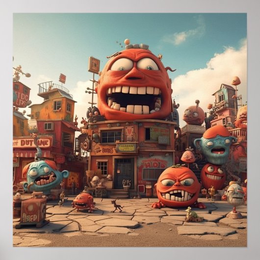 Stadt Monster Poster (Vorne)