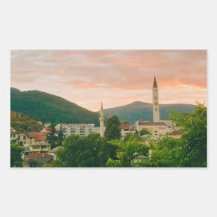 Stadt Mostar - Bosnien und Herzegowina Rechteckiger Aufkleber