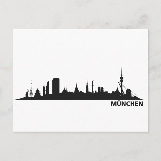Stadt München - Skyline 1c Postkarte (Vorderseite)