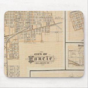 Stadt Muncie, Delaware Co mit Yorktown Mousepad