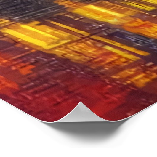 Stadt nachts | AI Art Poster (Ecke)