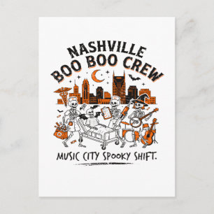 Stadt Nashville Skelett Halloween Pflegeteam Med Postkarte