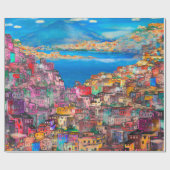 Stadt Neapel, Stadt, Italien, Landschaft, Geschenkpapier (Flach)