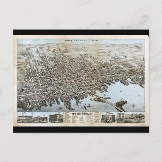 Stadt New Bedford Massachusetts (1876) Postkarte (Vorderseite)
