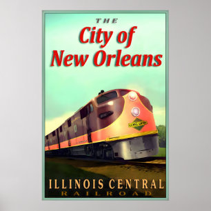 STADT NEW ORLEANS Illinois Central Railroad New Poster
