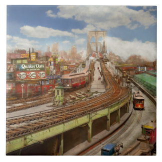 Stadt - New York - Die Brooklyn-Brücke von 1903 Fliese