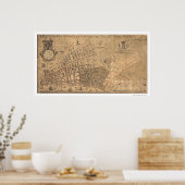 Stadt New York Karte 1755 Poster (Küche)