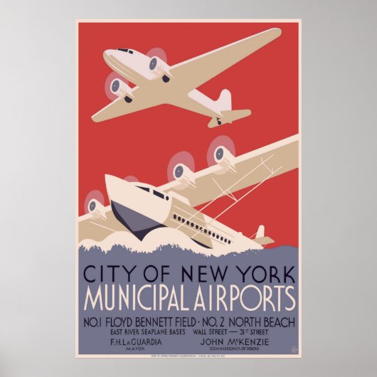 Stadt New York Municipal Flughäfen Poster (Vorne)