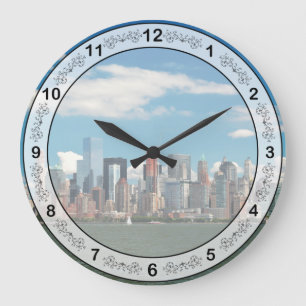 Stadt - New York NY - Die New Yorker Skyline Große Wanduhr
