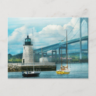 Stadt - Newport RI - Leuchtturm von Newport Postkarte