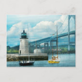 Stadt - Newport RI - Leuchtturm von Newport Postkarte (Vorderseite)