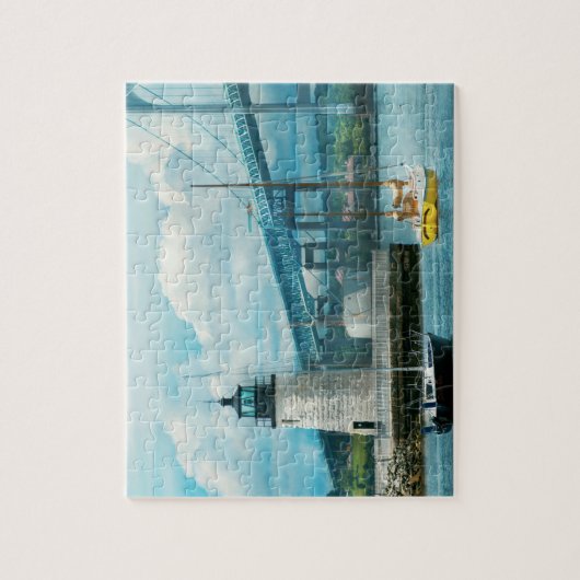 Stadt - Newport RI - Leuchtturm von Newport Puzzle (Vertikal)