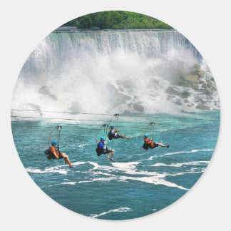 Stadt - Niagara NY - Über der Niagara Runder Aufkleber