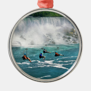 Stadt - Niagara NY - Über Niagara fliegend Ornament Aus Metall