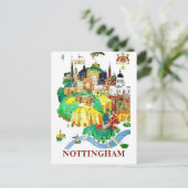 Stadt Nottingham, Häuser, Großbritannien, Vintag Postkarte (Stehend Vorderseite)