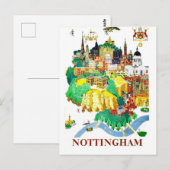Stadt Nottingham, Häuser, Großbritannien, Vintag Postkarte (Vorne/Hinten)