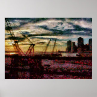 Stadt - NY - Blick auf den Hudson Poster