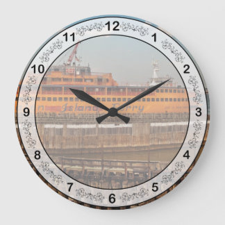 Stadt - NY - Die Fähre nach Staten Große Wanduhr