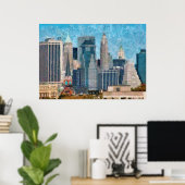 Stadt - NY - Eine Touch der Stadt Poster (Heimbüro)