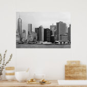 Stadt - NY - Finanzviertel - BW Poster (Küche)