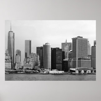 Stadt - NY - Finanzviertel - BW Poster