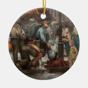 Stadt - NY - Trinkwasser von einer Straßenpumpe 19 Keramik Ornament