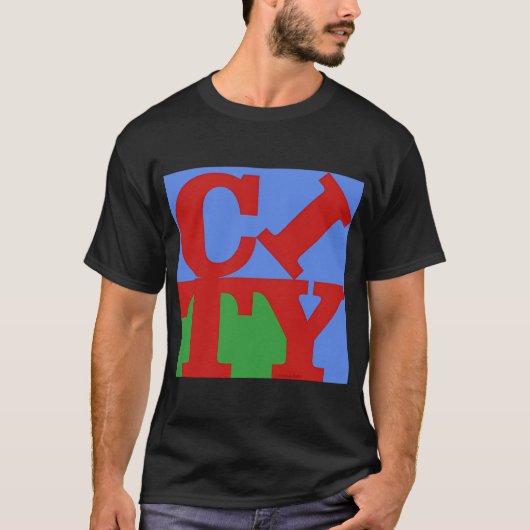 Stadt NYC Moderne Kunst T-Shirt (Vorderseite)