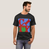 Stadt NYC Moderne Kunst T-Shirt (Vorne ganz)