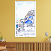 Stadt Oia | Insel Santorini, Griechenland Leinwanddruck (Insitu (Wohnzimmer))