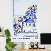 Stadt Oia | Insel Santorini, Griechenland Poster (Heimbüro)