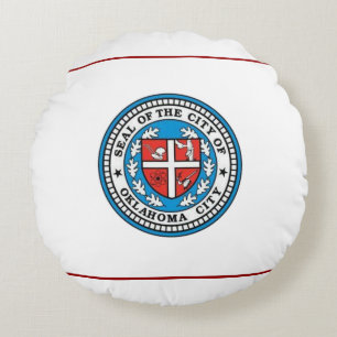 Stadt Oklahoma (Oklahoma City flagge) Rundes Kissen
