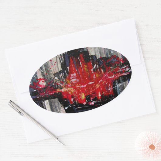 Stadt Ovaler Aufkleber (Umschlag)