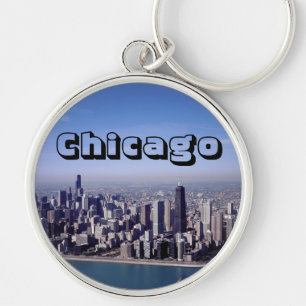 Stadt-Park-Gebäude-Schicksal Chicagos Illinois win Schlüsselanhänger